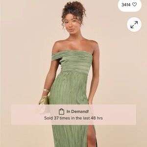 Elegant Olive Off-Shoulder Dress